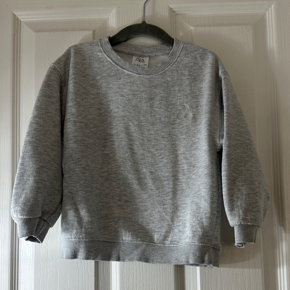 ZARA Heather Gray Pullover Sweatshirt